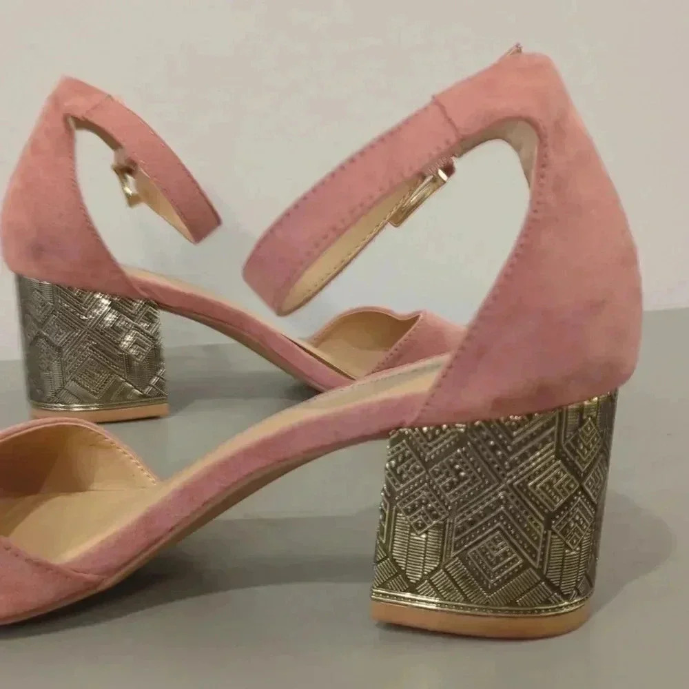 Pink Block Heel Sandals size 7.5 - Picture 4 of 9
